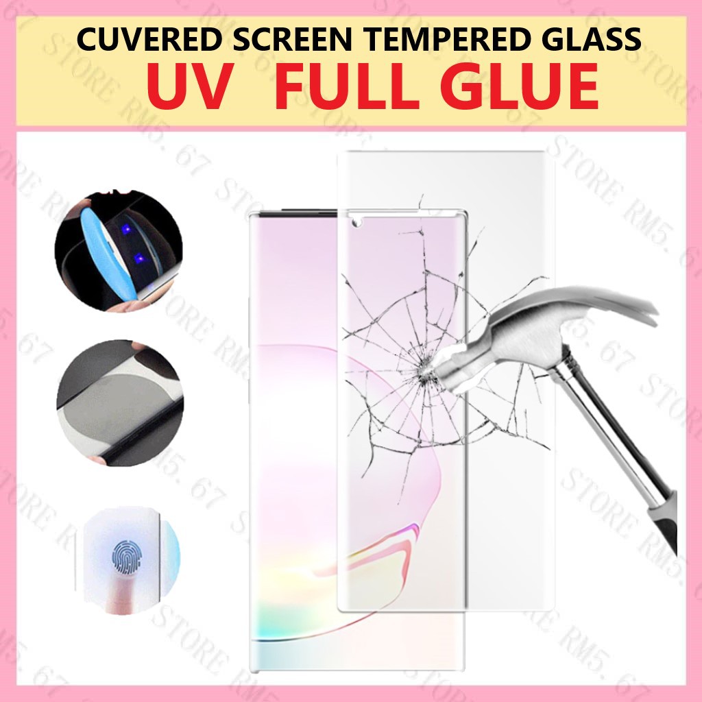 OPPO Find X2 Pro Reno 4 Pro Vivo X50 Pro Huawei P30 Mate 30 20 Pro UV Light กาวเต็ม 9H กระจกนิรภัย P