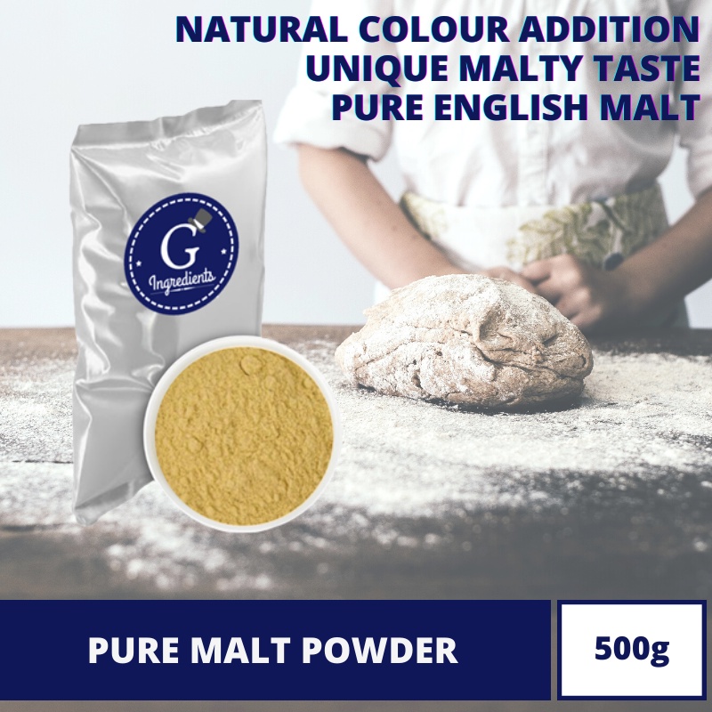 [สูตรอาหารอังกฤษ] ผงมอลต์บริสุทธิ์ Pure Malt (เข้มข้น) [ข้าวบาร์เลย์, สารสกัดมอลต์แห้ง, เบเกอรี่]