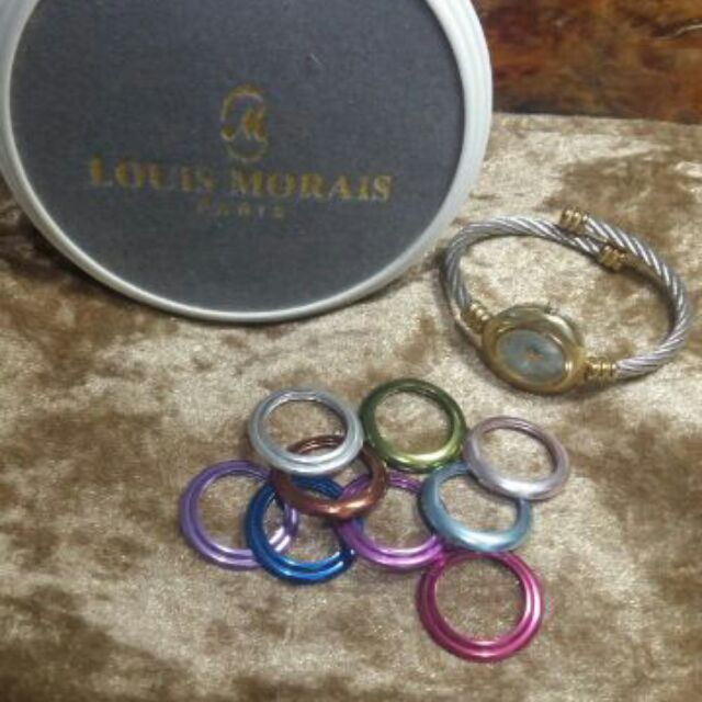 Used Louis Morais  แท้ นาฬิกา พร้อมอะไหล่หลากสีสำหรับเปลี่ยนหน้าปัด และกล่องใส่ ส่งต่อเบาๆ