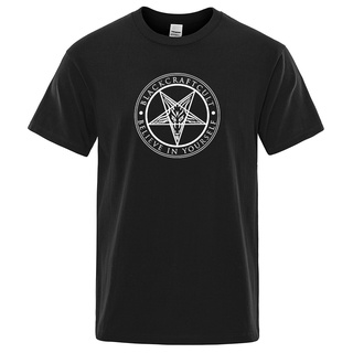 [S-5XL] เสื้อยืดลําลอง แขนสั้น คอกลม พิมพ์ลายดาวห้าแฉก Gothic Occult Satan ระบายอากาศ ขนาดใหญ่ แฟชั่นสร้างสรรค์ สําหรับผ