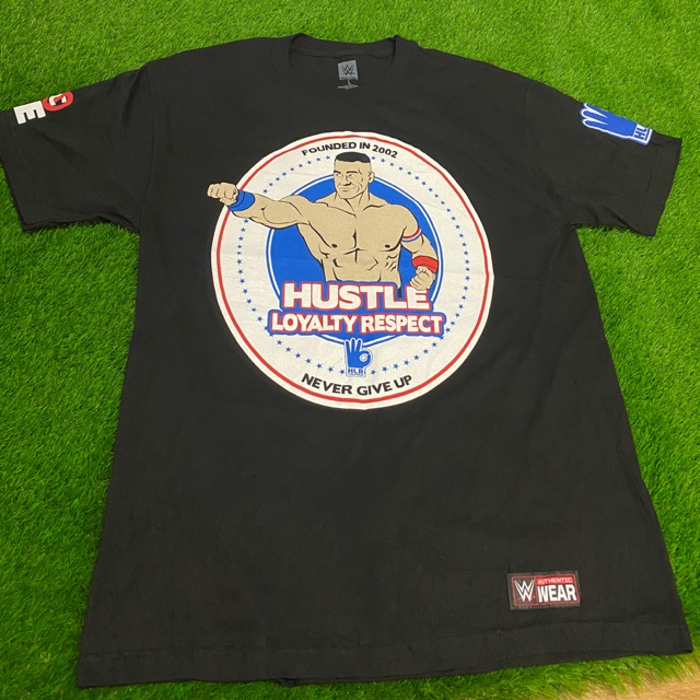 เสื้อมวยปล้ำ John cena  Never give up(ปั้มคอWWE) Size L  21x30 “ ตะเข็บคู่ ไม่มีข้าง ไม่มีตำหนิ สภาพ
