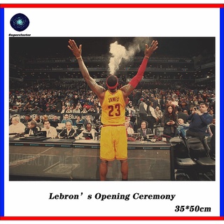 โปสเตอร์กระดาษคราฟท์ ลายบาสเก็ตบอล NBA James "Lebrons Opening Ceremony" สไตล์วินเทจ ขนาด 35*50 ซม.