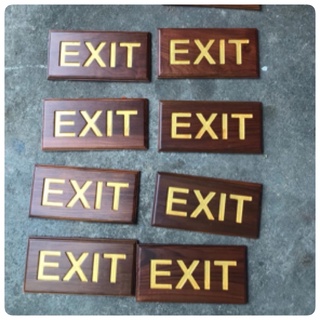 ป้ายทางออก ป้ายexit ป้ายไม้สัก