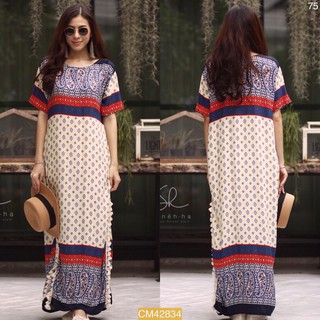 Granddesignplus MaxiDress ผ้าสปันเนื้อดี โทนขาว