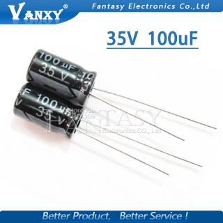 ตัวเก็บประจุไฟฟ้า 35 v 100 uf 6x12 มม. 100uf 35 v 6 . 3x12 electrolytic 50 ชิ้น