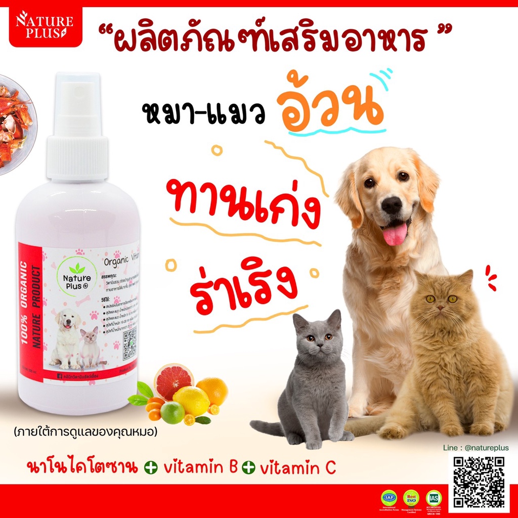 วิตามินช่วยให้เจริญอาหาร อ้วน ร่าเริง แจ่มใส บำรุงร่างกายให้แข็งแรง วิตามินรวมบำรุงร่างกาย น้องหมา&แมว