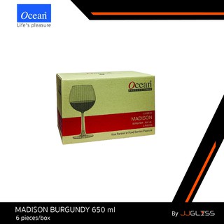 JJGLASS -(Ocean)1015D22 Madison Burgundy 22 3/4 oz. (650 ml.) [1กล่อง (6ใบ)] - แก้วไวน์ แก้วไวน์แดง  Red Wine Glass  (Pack of 6)