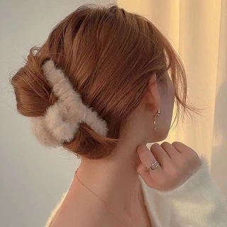 F068 กิ๊บติดผม กิ๊บหนีบผม ผ้ากำมะหยี่ขนนุ่ม สไตล์เกาหลี กิ๊บติดผมน่ารัก 1ชิ้น