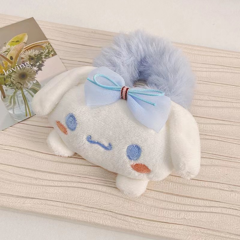 SANRIO ยางมัดผม รูปการ์ตูนสุนัขชินนาม่อน ซานริโอ้ คุโรมิ หางม้าสูง sanrio ลายการ์ตูนสุนัข ที่คาดผม ผ้ากํามะหยี่ขนนิ่ม ลายการ์ตูน Melody Pudding Dog Yugui Dog Influencer สําหรับเด็กผู้หญิง