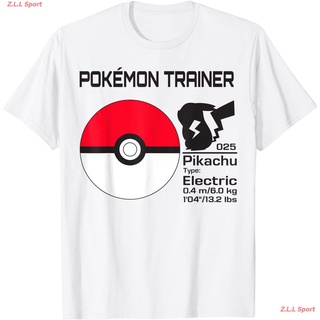 เสื้อยืดน่ารักโปเกมอน พิคาชู เสื้อยืดพิมพ์ลายการ์ตูน Pokémon Pokeball Trainer T-Shirt เสื้อยืดผู้ เสื้อยืดผู้หญิง ลายฮิต