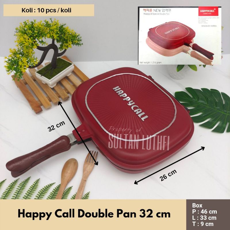 กระทะคู่ happy call 32cm / กระทะคู่ happy call จัมโบ้ / Teflon happy call