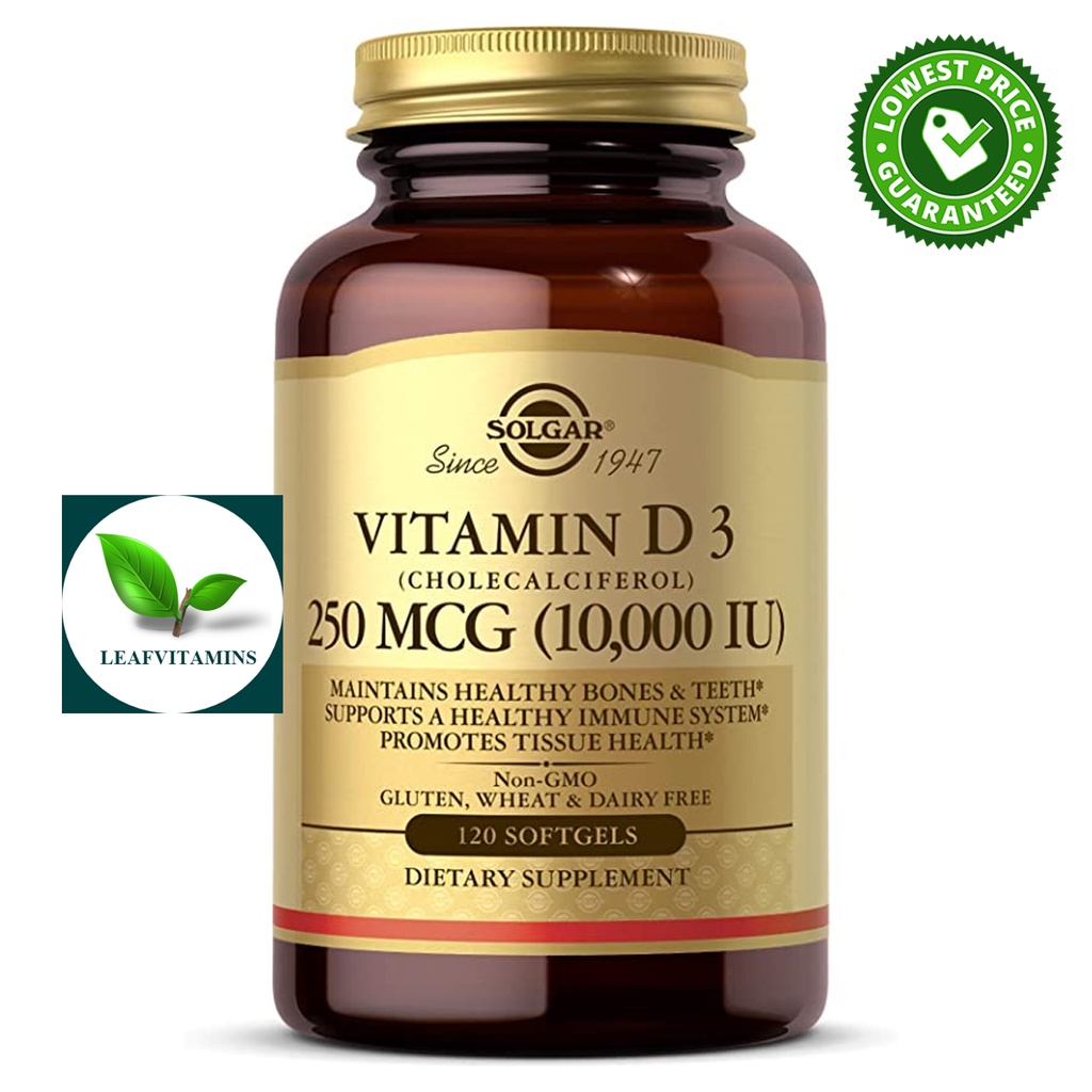 SOLGAR VITAMIN D3 (CHOLECALCIFEROL) 250 MCG (10,000 IU) / 120 SOFTGELS