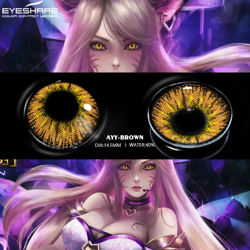 D'orella คอนแทคเลนส์คอสเพลย์ อนิเมะ Ayy Series Yealy Ues สีดํา สีขาว 1 คู่ (2 ชิ้น)