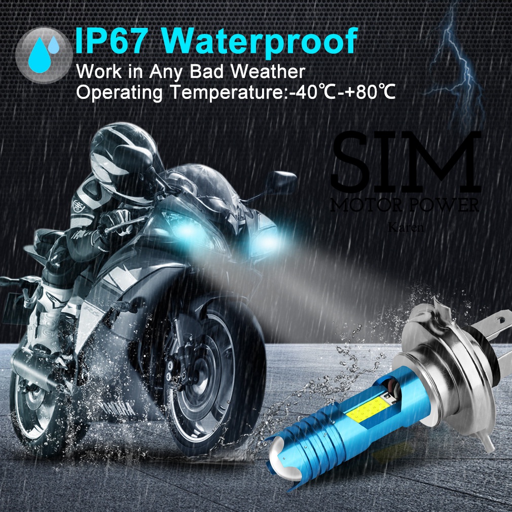 H4 LED สีขาว+มอเตอร์สี Y15 V1 / FZ150 / TZM/ LC135 V4-V7 / SYM VF3 / BENELLI RFS 185 / SRL115 FI / D