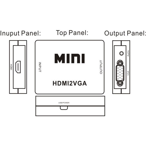 อะแดปเตอร์แปลง HD 1080P MINI HDMI2VGA พร้อมเสียง 60Hz สีขาว สําหรับ PC แล็ปท็อป เป็นโปรเจคเตอร์ HDTV - รูปที่ 4