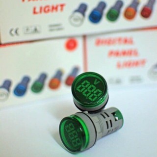 แลมป์วัดโวลต์แบบกลม LED 22mm 20-500Vac