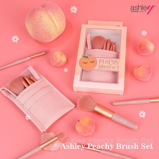 เซตแปรงแต่งหน้าพีชชี่ Ashley PEACHY BRUSH SET 5 PCS ขนนุ่มมาก พร้อมซองเก็บแปรงสีพีชและสีชมพูน่าร๊าก-AA-192,AA-193