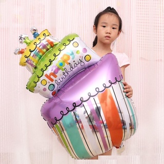 ลูกโป่งเค้กวันเกิด Funky birthday cake ขนาด 61*94cm (ขนาดใหญ่จัมโบ้)