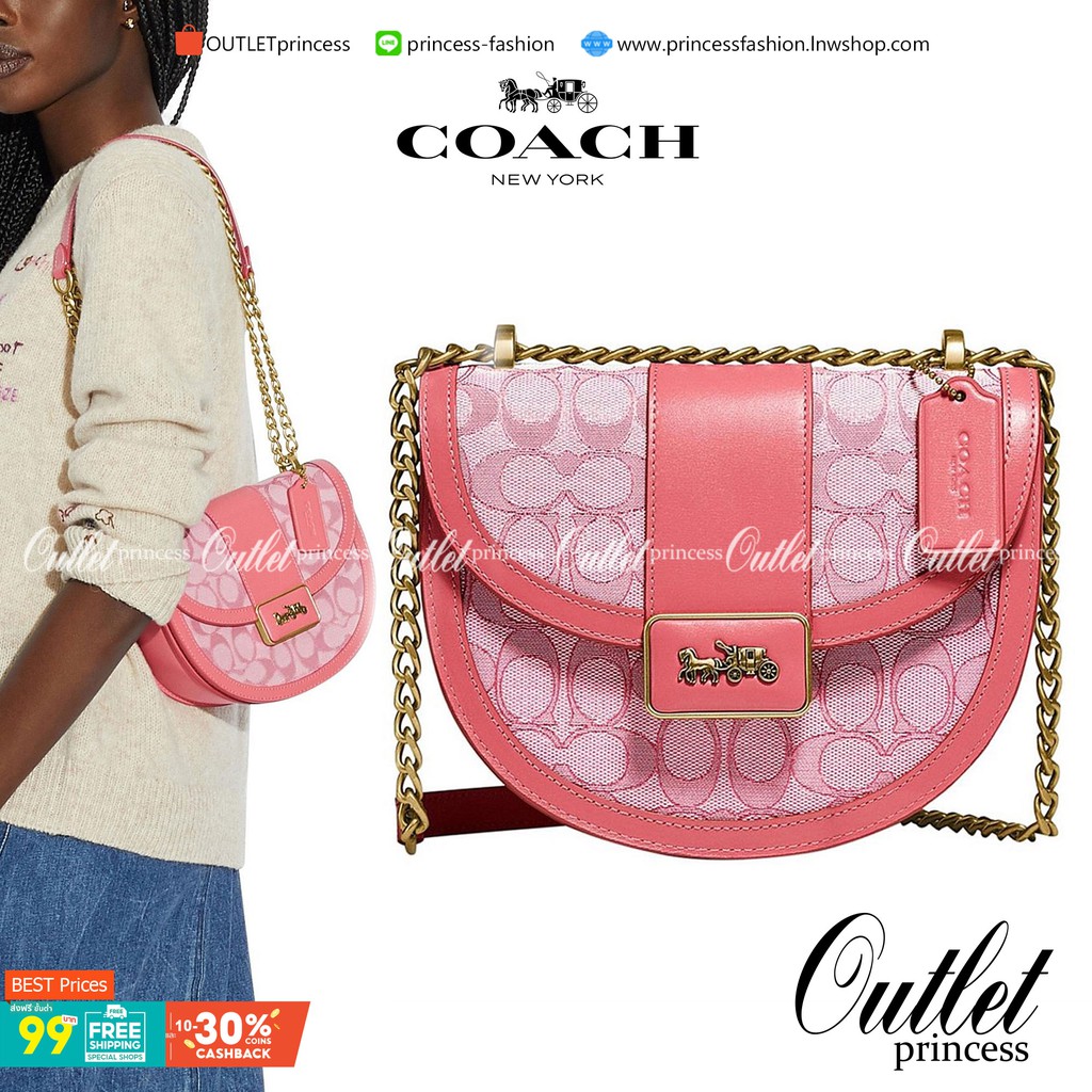 COACH ALIE SADDLE BAG JACQUARD IN SIGNATURE ((C4694//C3464)) พร้อมส่งที่ไทย รุ่นใหม่ล่าสุดค่ะ! กระเป