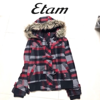 เสื้อกันหนาว โค้ทสั้น PEA COAT  แบรนด์✨ES style by ETAM ✨ (ขนเฟอร์ ถอดได้คะ)