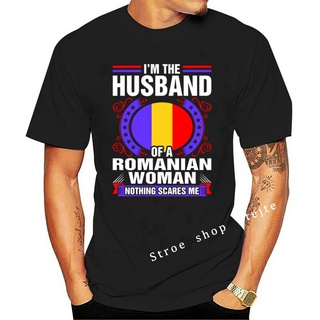 [S-5XL]เสื้อยืดคอกลม ผ้าฝ้าย 100% พิมพ์ลาย Im The Husband Of A Romanian ทรงหลวม แฟชั่นฤดูใบไม้ผลิ สําหรับผู้ชาย และผู้หญ