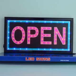 ป้ายไฟ LED OPEN ป้ายไฟร้าน ข้อความ ป้ายไฟอักษร ตัวอักษร ตกแต่งหน้าร้าน