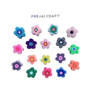 ลูกปัดดอกไม้ Flower polymer beads 10mm