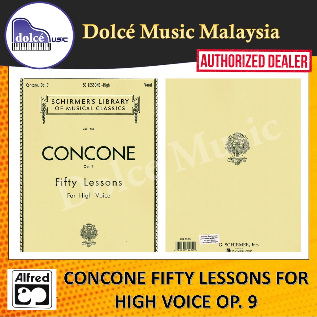 Hal Leonard - Concone - Op. 9 Fifty Lessons สําหรับเสียงสูง