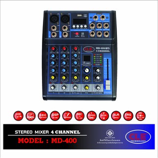 มิกเซอร์ รุ่น MD-400 ยี่ห้อ CLE คุณภาพดี Professional Mixer 4 CH รองรับ Bluetooth USB