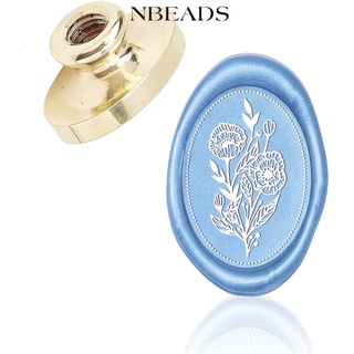 Nbeads แสตมป์ตราประทับขี้ผึ้ง รูปดอกไม้ ไม่มีที่จับ แบบเปลี่ยน สไตล์วินเทจ สําหรับซองจดหมาย การ์ดเชิญงานแต่งงาน ปาร์ตี้ฮาโลวีน คริสต์มาส