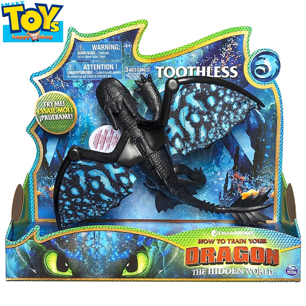 ตุ๊กตามังกรน้อยเขี้ยวกุด TOOTHLESS สีดำตัวใหญ่ลิขสิทธิ์นำเข้าของแท้จาก DreamWorks รุ่นพิเศษปีกผ้าสิน