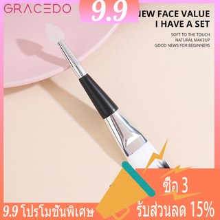 GRACEDO GLAMGLOW แปรงแต่งหน้า สองหัว ขนาดเล็ก สีดํา และสีเงิน 1 ชิ้น