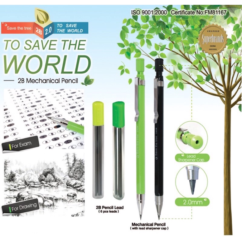 M&G 2.0 2B MECHANICAL PENCIL/2.0MM PENCIL TEKAN @ Cassandra8526