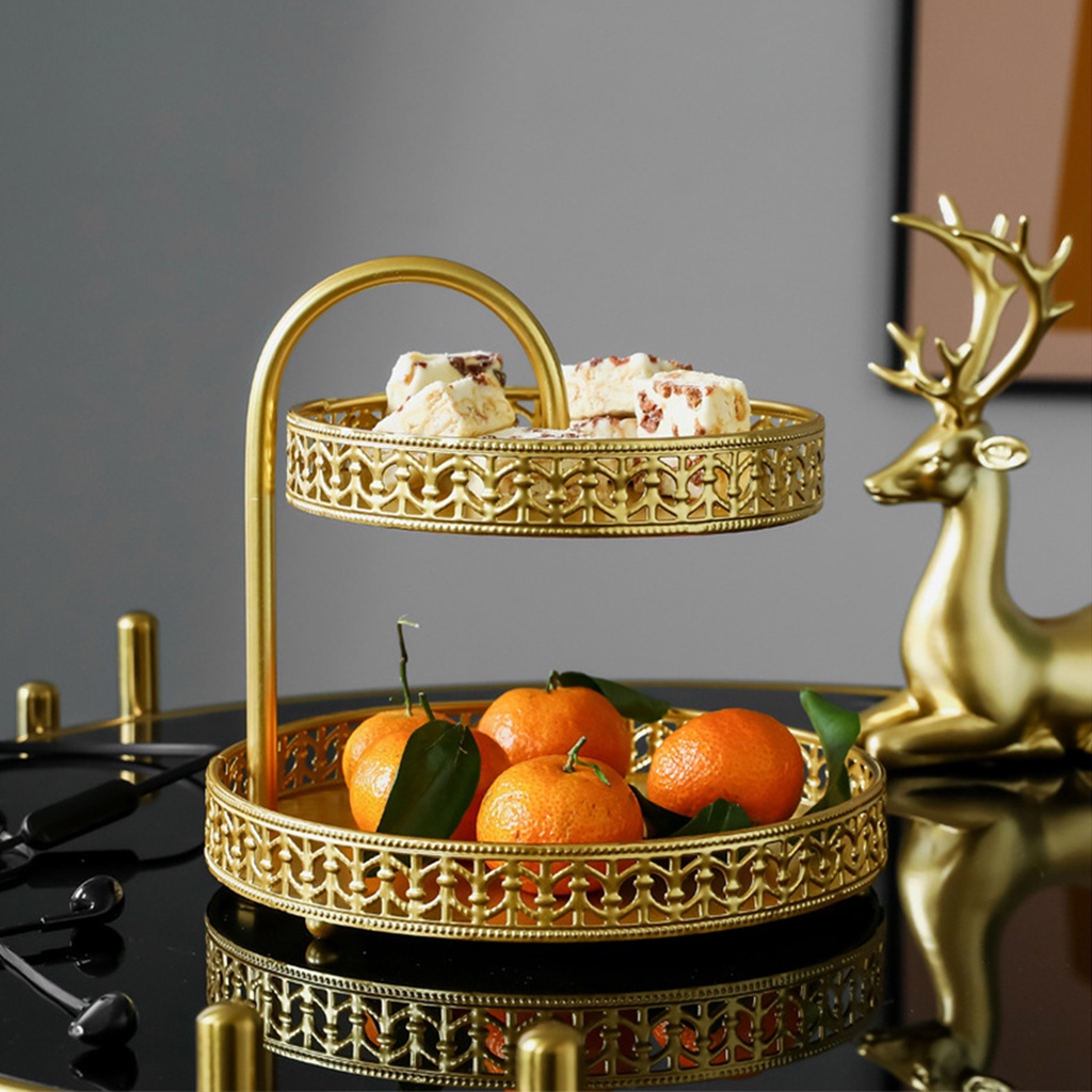ชั้นวางของ วางขนม สีทอง (MH_060) 2 ชั้น ตกแต่งบ้าน คาเฟ่ ร้านอาหาร - รูปที่ 2