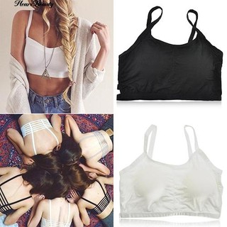 Hearsbeauty กรงสตรีกลับตัดออก Strappy Braded Bra Bralet Vest Crop Top