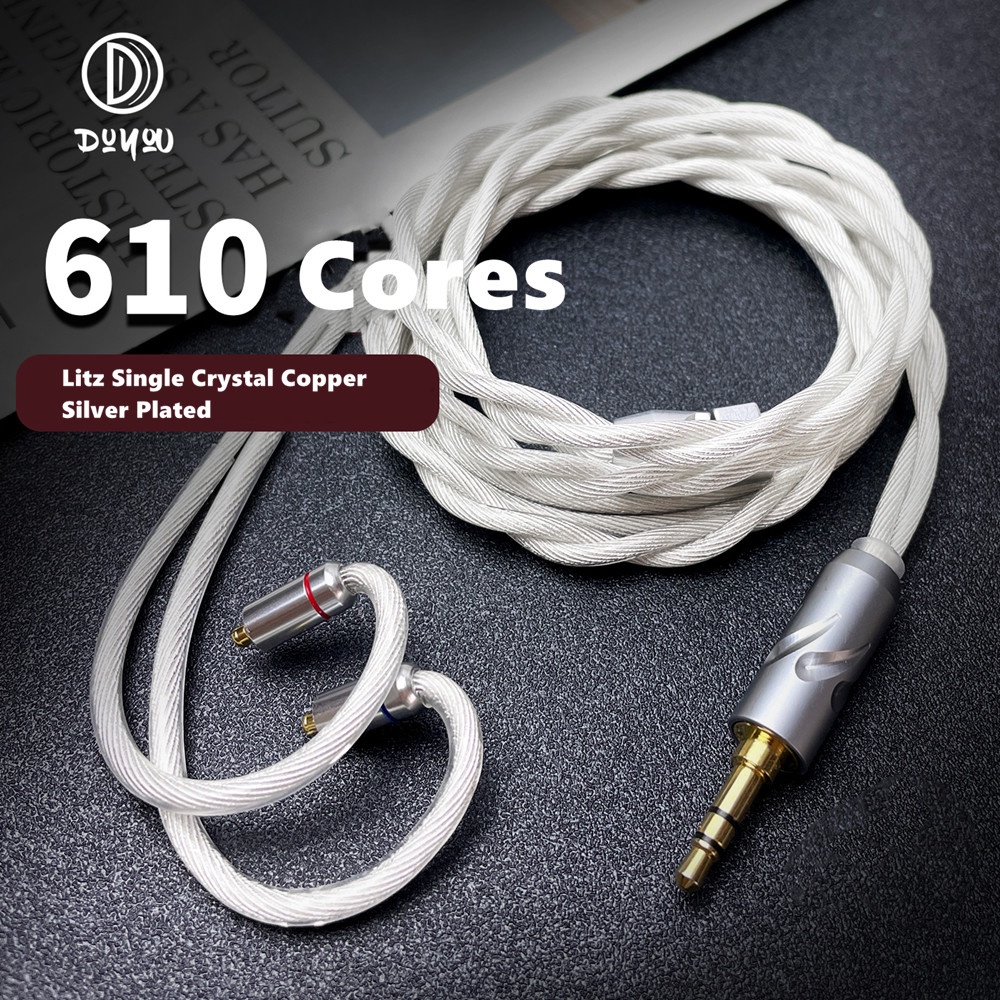 Fengru 610 Core Litz Type6 ทองแดงบริสุทธิ์ชุบเงิน 2Pin 0.78 MMCX TFZ หูฟังอัพเกรดสาย