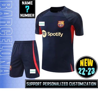 เสื้อกีฬาแขนสั้น ลายทีมชาติฟุตบอล Barcelona 22-23 ไซซ์ s-2xl พร้อมส่ง