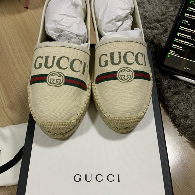 gucci logo canvas espadrilles