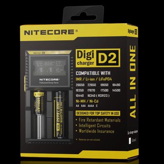 แท่นชาร์จเปล่า NITECORE Intellicharger D2 หน้าจอดิจิตอล รองรับชาร์จ 1.2 -4.2 V ของแท้ โค้ดบนกล่องเช็คได้