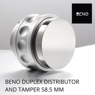 BENO Duplex Distributor &amp; Tamper 2 in 1 ที่เกลี่ยผงกาแฟ 3 ใบพัดปรับระดับความลึกได้ พร้อมสปริงแทมป์เปอร์กดกาแฟ 58.5 มิล