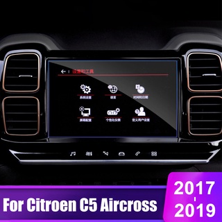 สติกเกอร์ฟิล์มกระจกนิรภัย ป้องกันรอยหน้าจอ DVD GPS สําหรับ Citroen C5 Aircross 2017 2018 2019 2020