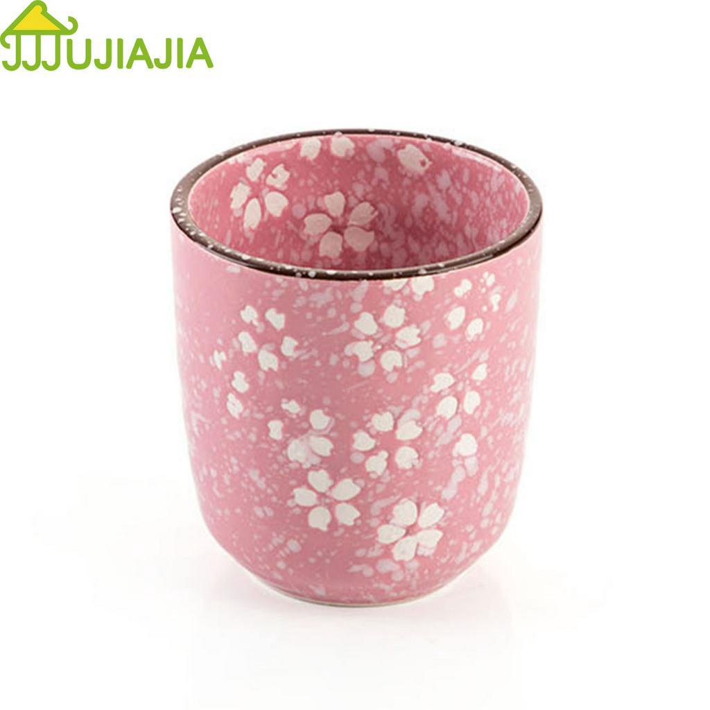 JUJIAJIAJujiajia ถ ้ วยสร ้ างสรรค ์ ลายเชอร ์ รี ่ เซรามิกสีทึบ