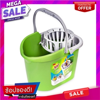 ถังบิดม็อบ SCOTCH-BRITE 15" สีเขียว ไม้ม็อบและอุปกรณ์ TWIST MOP BUCKET SCOTCH-BRITE 15" GREEN อุปกรณ์ทำความสะอาด