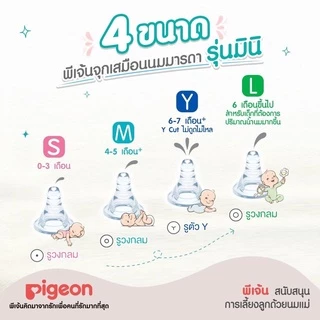 Pigeon พีเจ้น ขวดนม PP ขนาด 2 ออนซ์ ทรงมาตรฐาน พร้อมจุกนมเสมือนนมมารดา รุ่น มินิ size S (แพ็ค 3 ชุด) คละสี