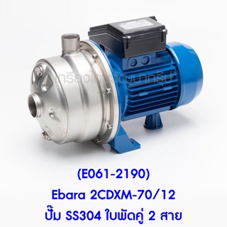 ** (E061-2190) Ebara 2CDXM-70/12 ปั๊ม SS304 ใบพัดคู่ 2 สาย