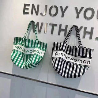 กระเป๋าผ้าWomen Bags Tote Bags มาใหม่ มี2สี  ใส่ของได้เยอะ