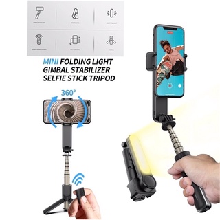 Gimbal Stabilizer With Fill Light Bluetooth Telescopic Selfie Stick Video Shooting Tripod For Smartphone IOS Android