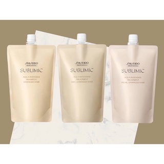 Shiseido Sublimic Aqua Intensive Damaged Hair Shampoo /  Treatment Dry / Weak Refill 450ml แชมพู/ทรีทเม้นท์ชิเชโด้ผมเสีย