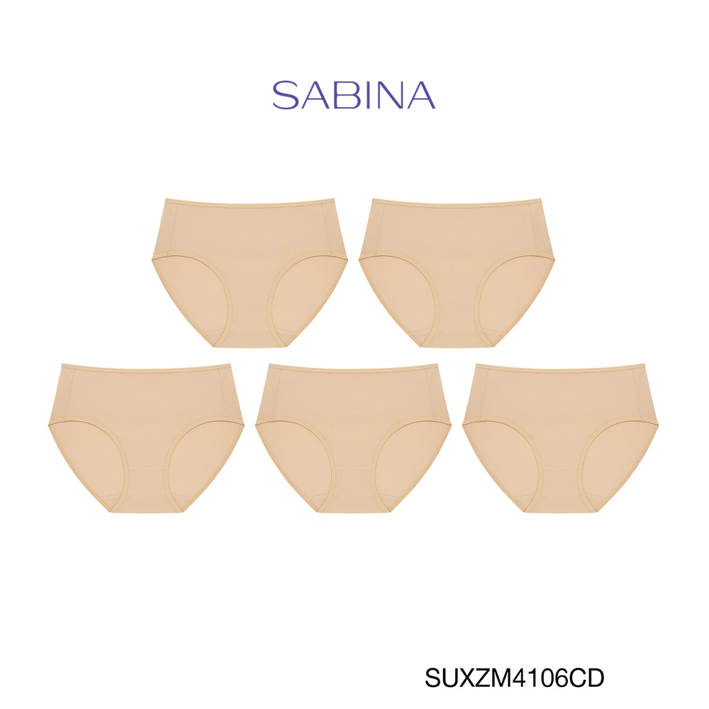 Sabina กางเกงชั้นใน (Set 5 ชิ้น) รุ่น Panty Zone (Half) รหัส SUXZM4106CD สีเนื้อเข้ม