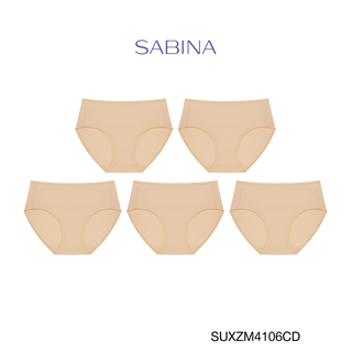 Sabina กางเกงชั้นใน  (Set 5 ชิ้น) รุ่น Panty Zone (Half) รหัส SUXZM4106CD สีเนื้อเข้ม